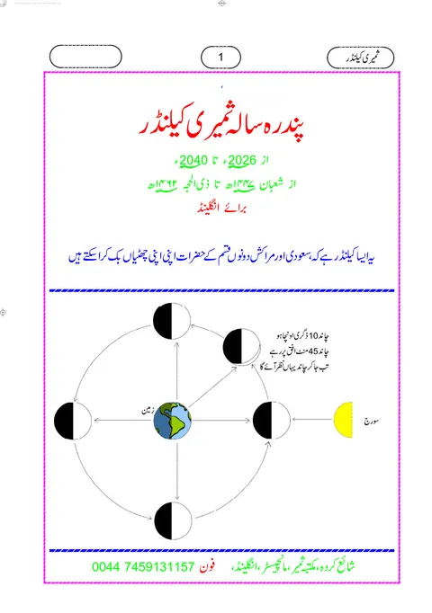 Title page of Pandra Sala Calendar for England